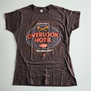 The Shining Overlook Hotel T Shirt Ladies XL Brown Stephen King Movie Horror Tee